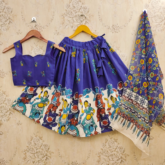 Traditional Kalamkari Kids Lehenga Outfit