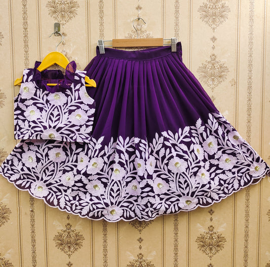 Pastel Color Kids Lehenga Choli