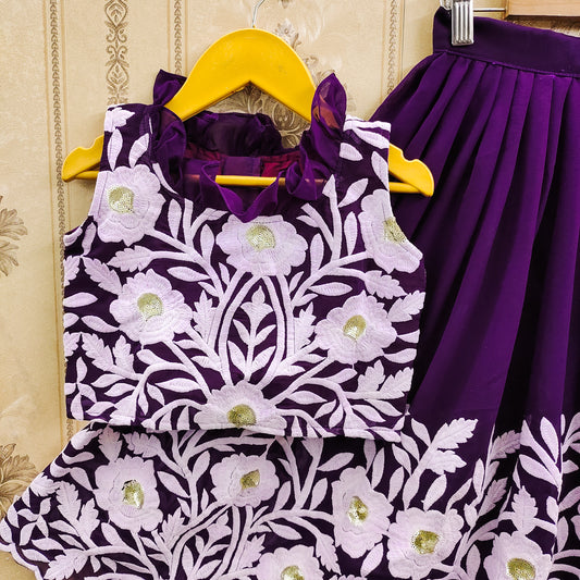 Pastel Color Kids Lehenga Choli