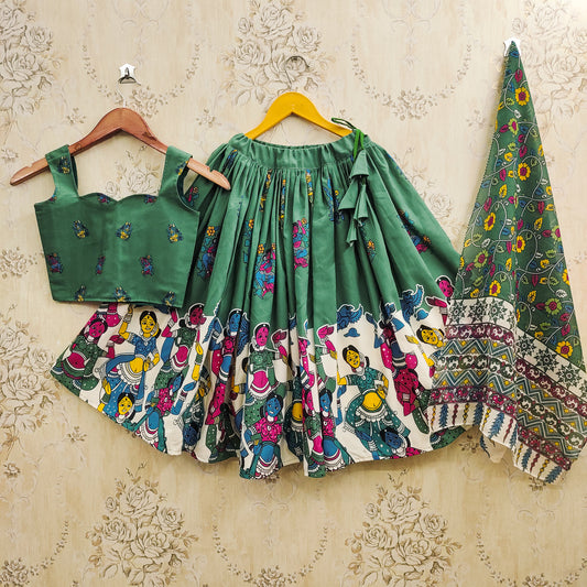 Traditional Kalamkari Kids Lehenga Outfit