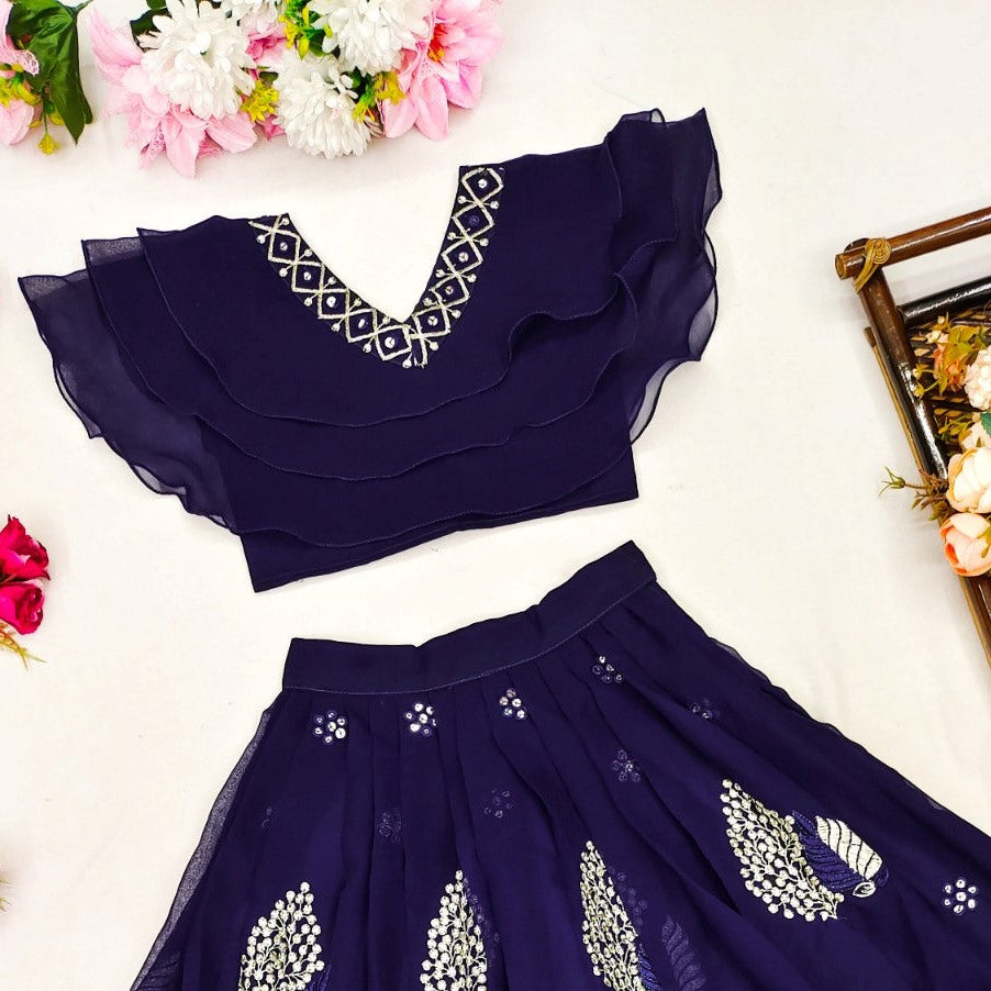 Vibrant Color Combo Kids Lehenga Choli