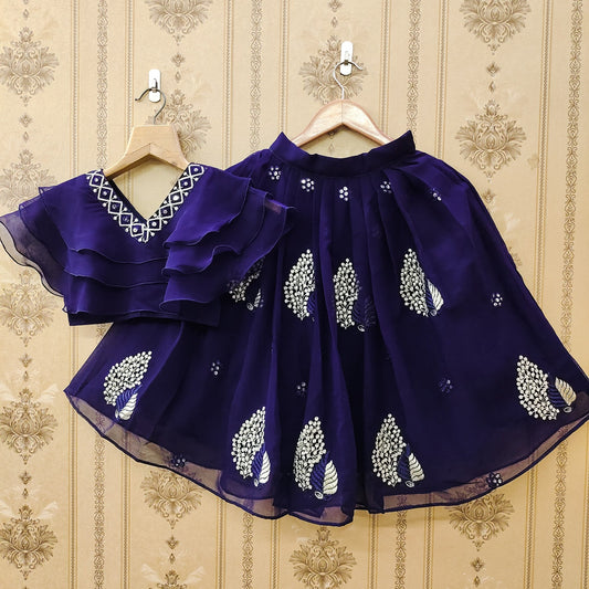 Vibrant Color Combo Kids Lehenga Choli