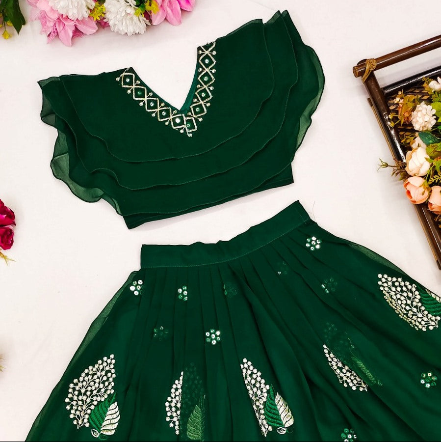 Vibrant Color Combo Kids Lehenga Choli