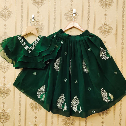 Vibrant Color Combo Kids Lehenga Choli