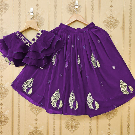 Vibrant Color Combo Kids Lehenga Choli