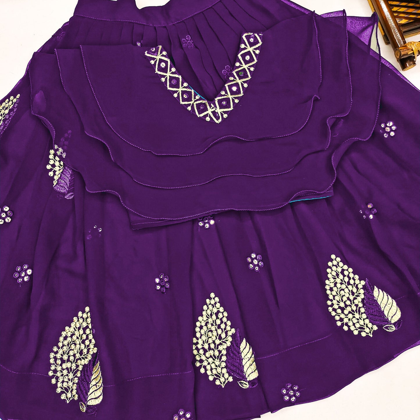 Vibrant Color Combo Kids Lehenga Choli
