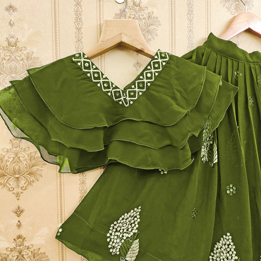 Vibrant Color Combo Kids Lehenga Choli