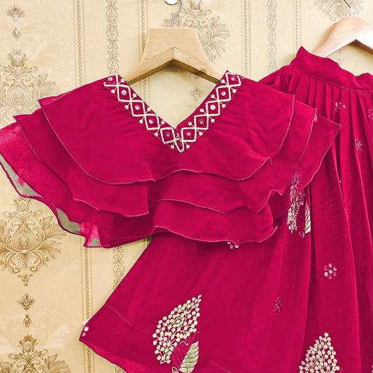 Vibrant Color Combo Kids Lehenga Choli