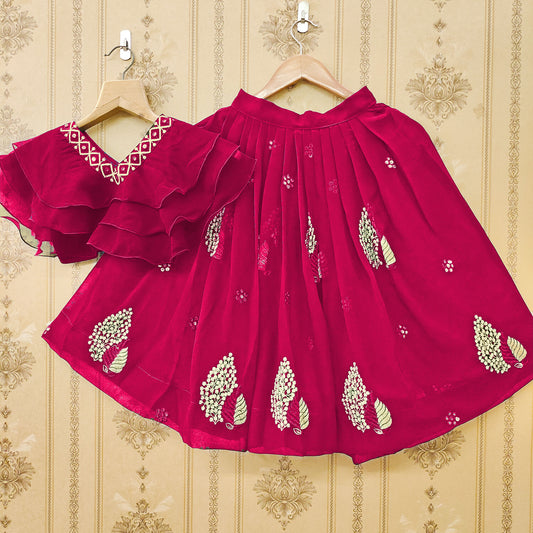 Vibrant Color Combo Kids Lehenga Choli