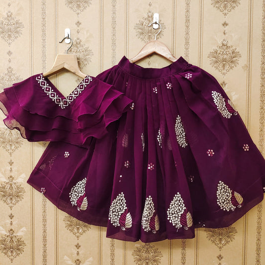 Vibrant Color Combo Kids Lehenga Choli