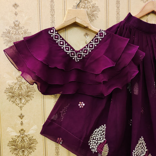 Vibrant Color Combo Kids Lehenga Choli