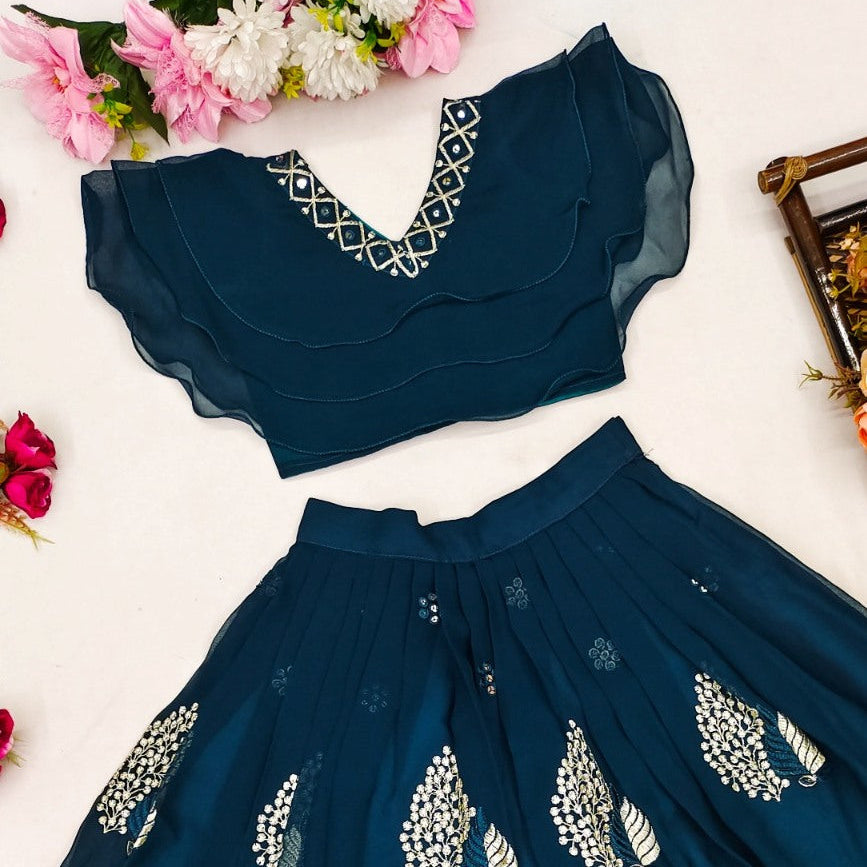 Vibrant Color Combo Kids Lehenga Choli