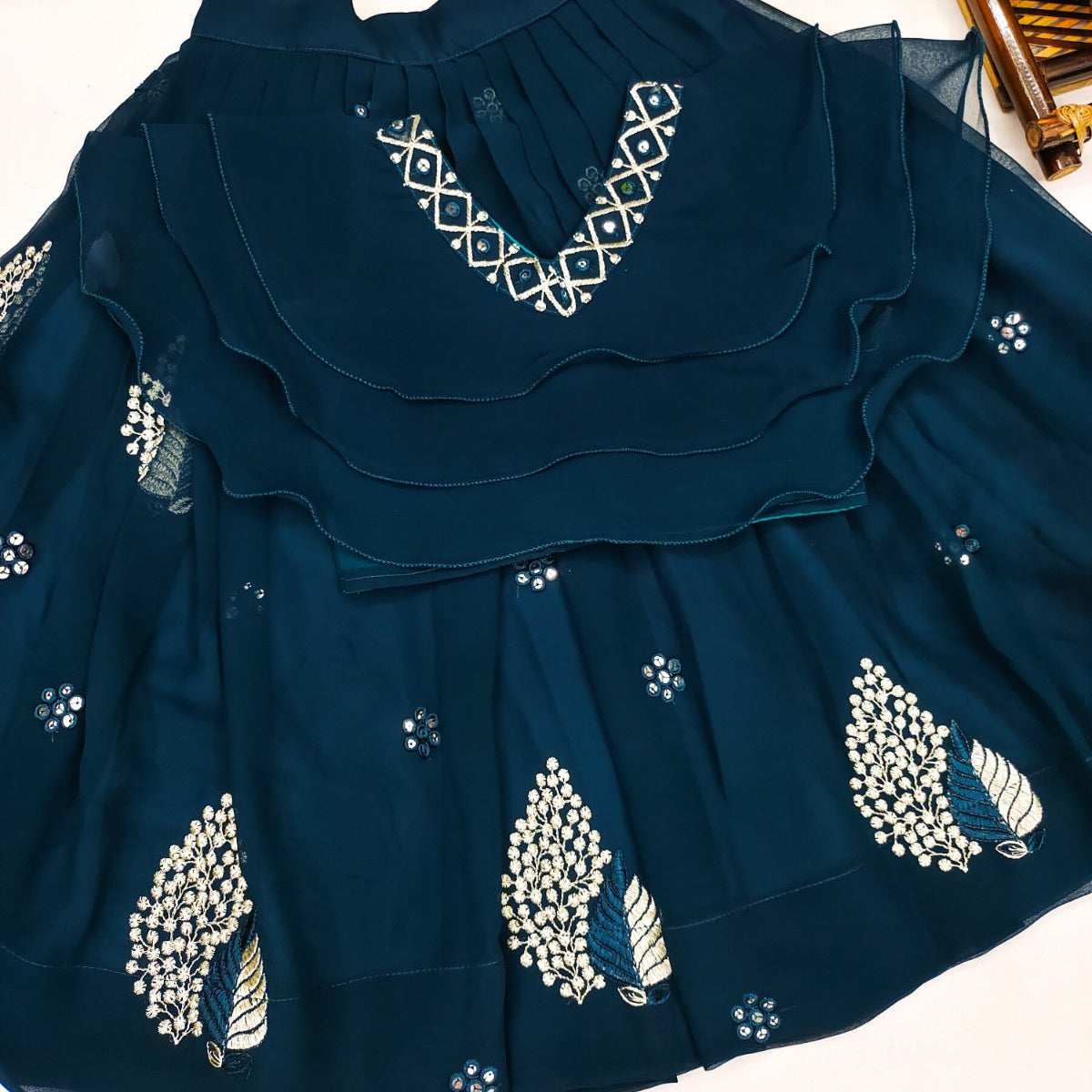 Vibrant Color Combo Kids Lehenga Choli