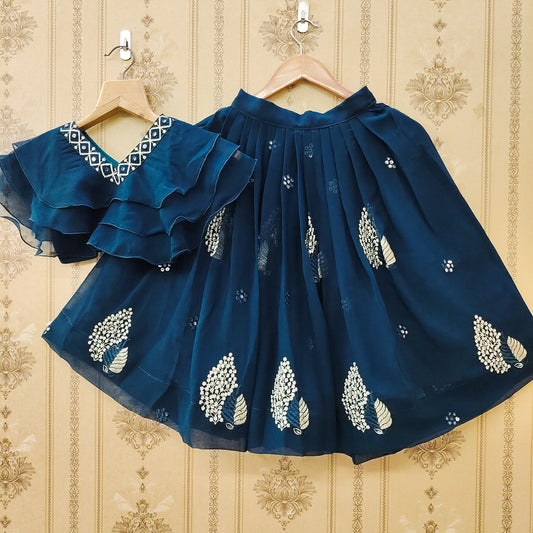 Vibrant Color Combo Kids Lehenga Choli