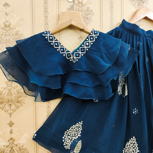 Vibrant Color Combo Kids Lehenga Choli