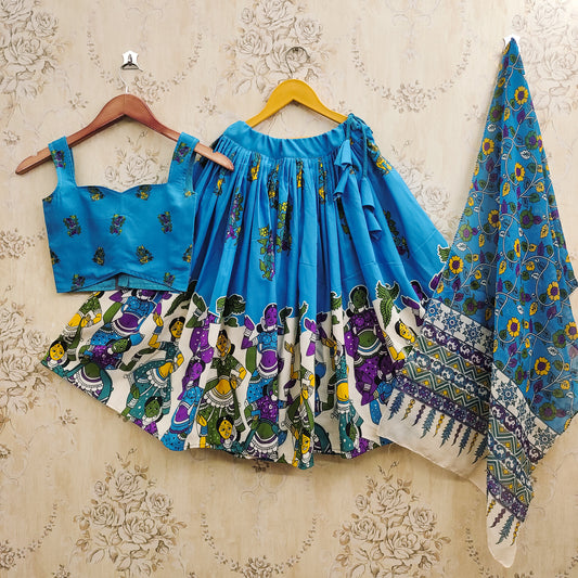 Traditional Kalamkari Kids Lehenga Outfit