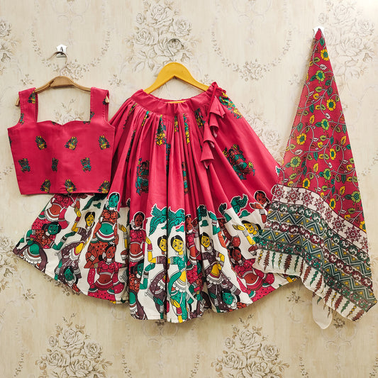 Traditional Kalamkari Kids Lehenga Outfit