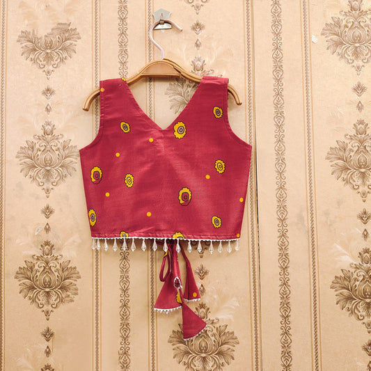 Trendy Kalamkari Kids Choli Set