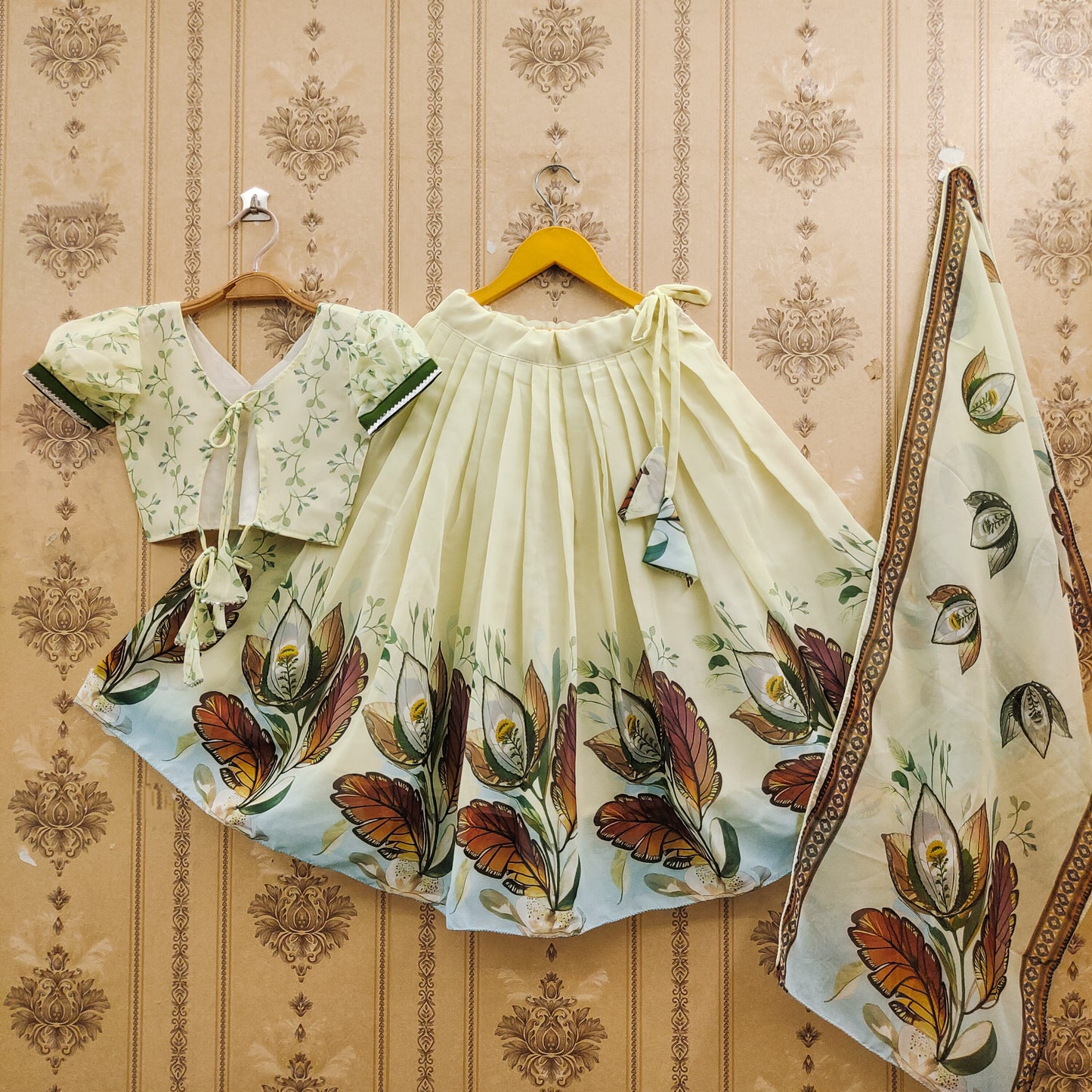Floral Kids Lehenga Choli Pattern