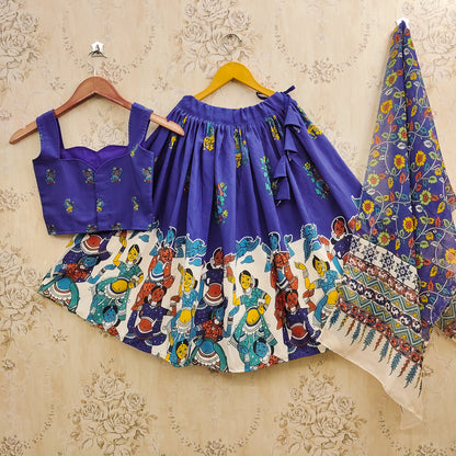 Traditional Kalamkari Kids Lehenga Outfit