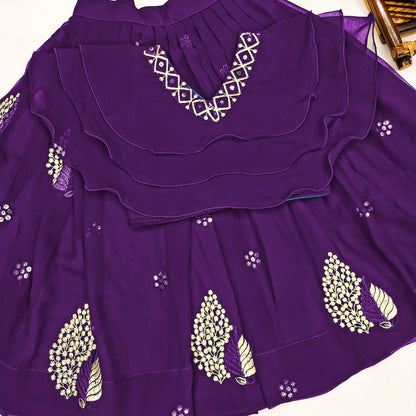 Vibrant Color Combo Kids Lehenga Choli