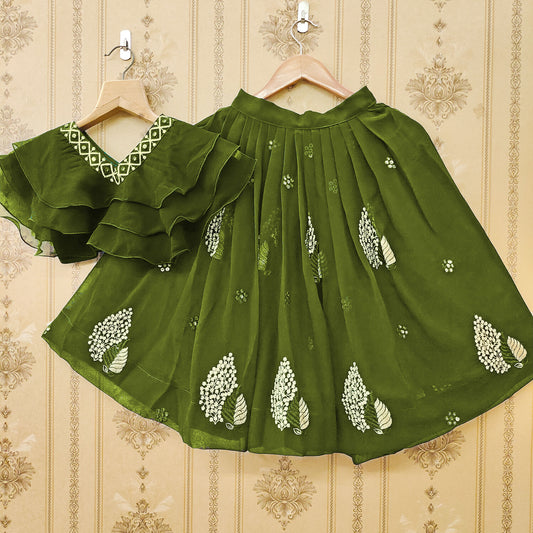 Vibrant Color Combo Kids Lehenga Choli