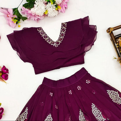 Vibrant Color Combo Kids Lehenga Choli