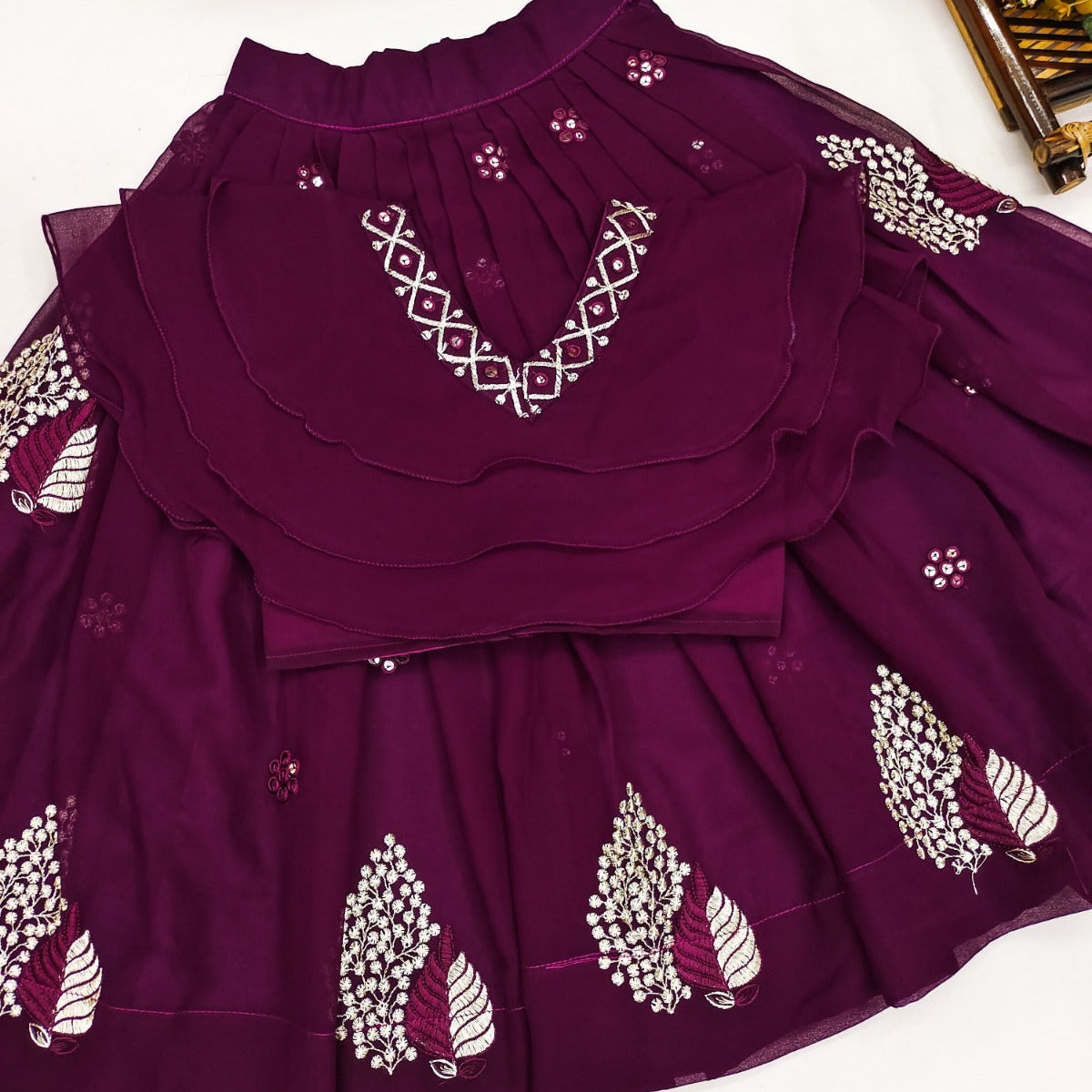 Vibrant Color Combo Kids Lehenga Choli