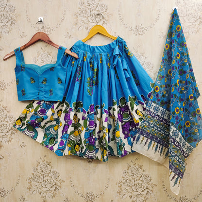 Traditional Kalamkari Kids Lehenga Outfit