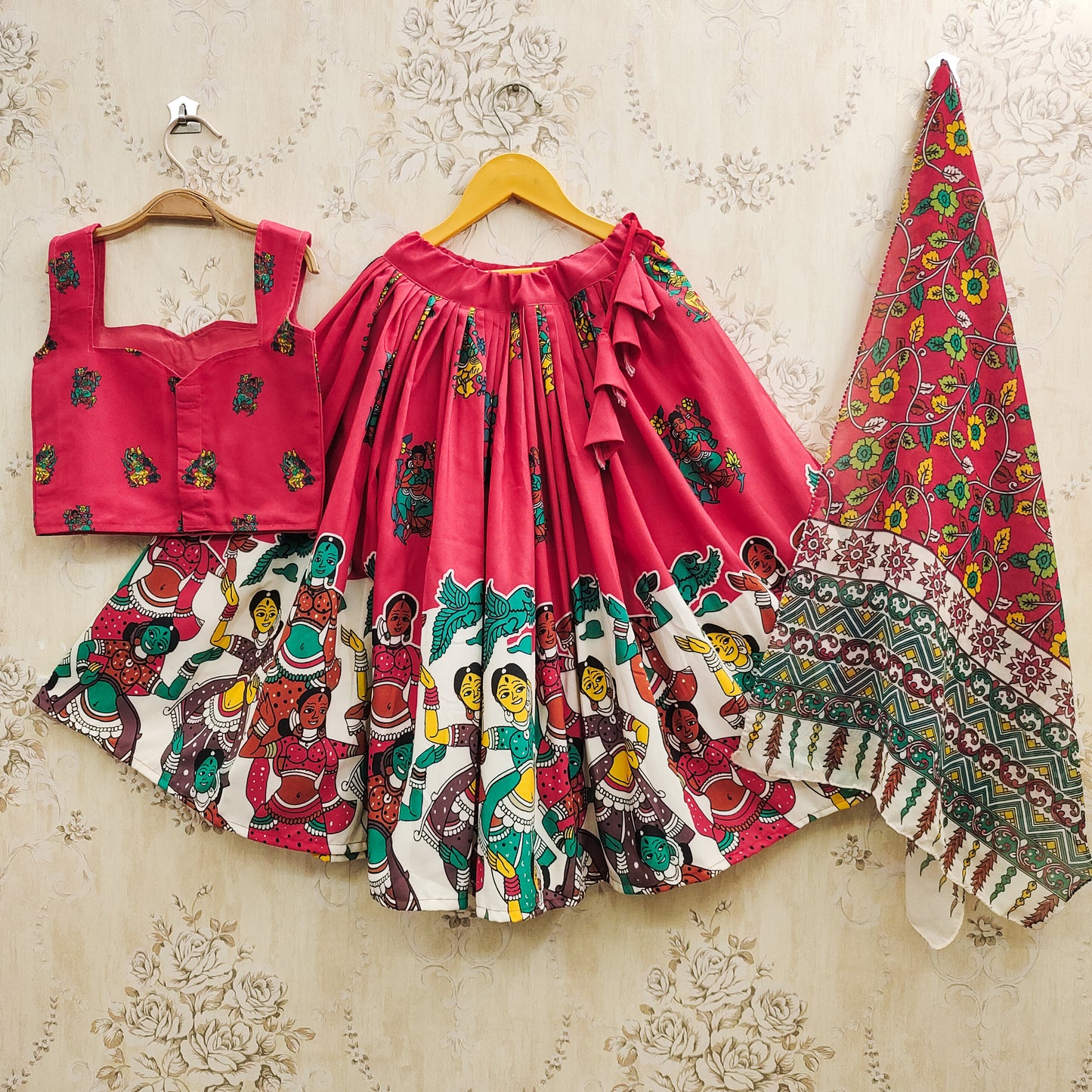 Traditional Kalamkari Kids Lehenga Outfit