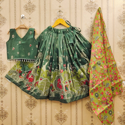 Trendy Kalamkari Kids Choli Set