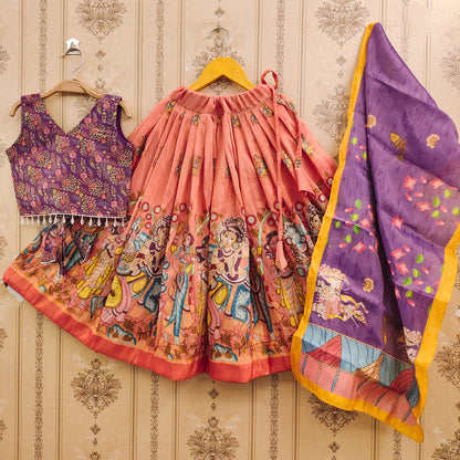 Trendy Kalamkari Kids Choli Set