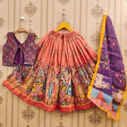 Trendy Kalamkari Kids Choli Set