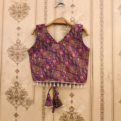 Trendy Kalamkari Kids Choli Set