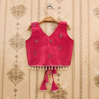 Trendy Kalamkari Kids Choli Set