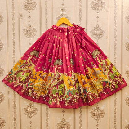 Trendy Kalamkari Kids Choli Set
