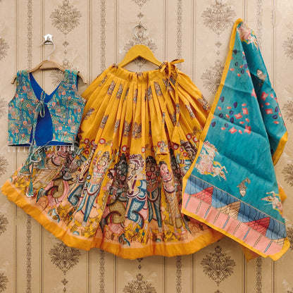 Trendy Kalamkari Kids Choli Set