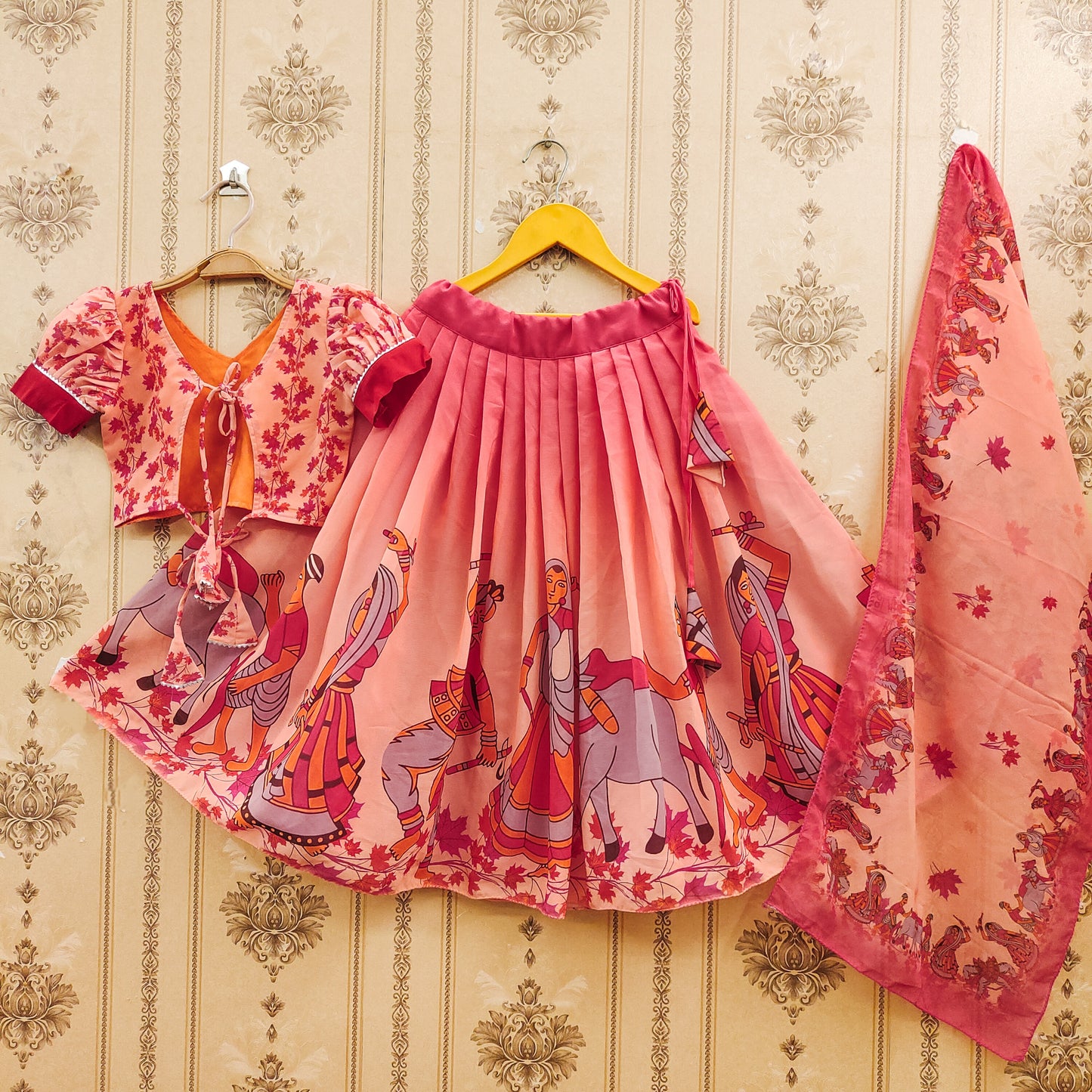 Floral Kids Lehenga Choli Pattern