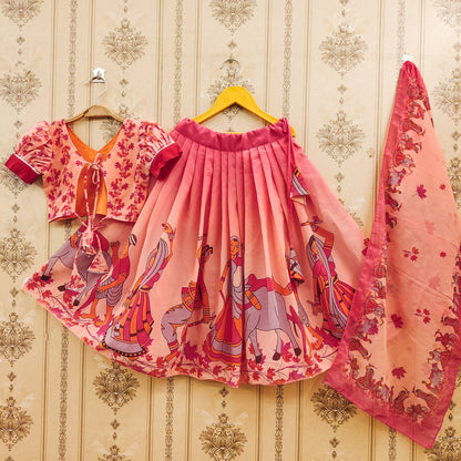 Floral Kids Lehenga Choli Pattern